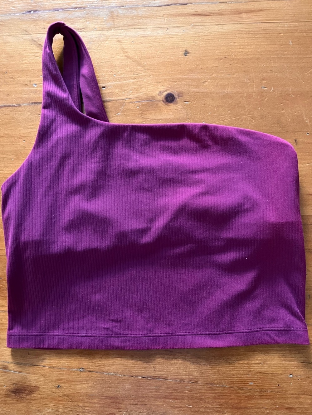 Lululemon Ribbed Nulu Asymmetrical Yoga Tank Top in Cranberry